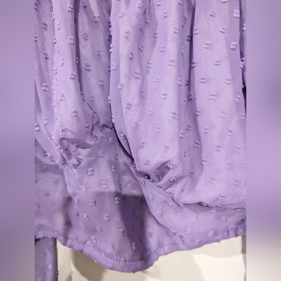 NWOT lavender, sheer balloon sleeves, smocked back, peasant top 2X - Picture 6 of 6